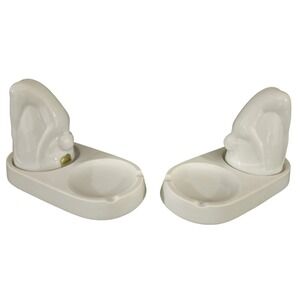 Pair of Bottom Up Shot Glasses with Ashtrays by Sarsaparilla Deco Designs